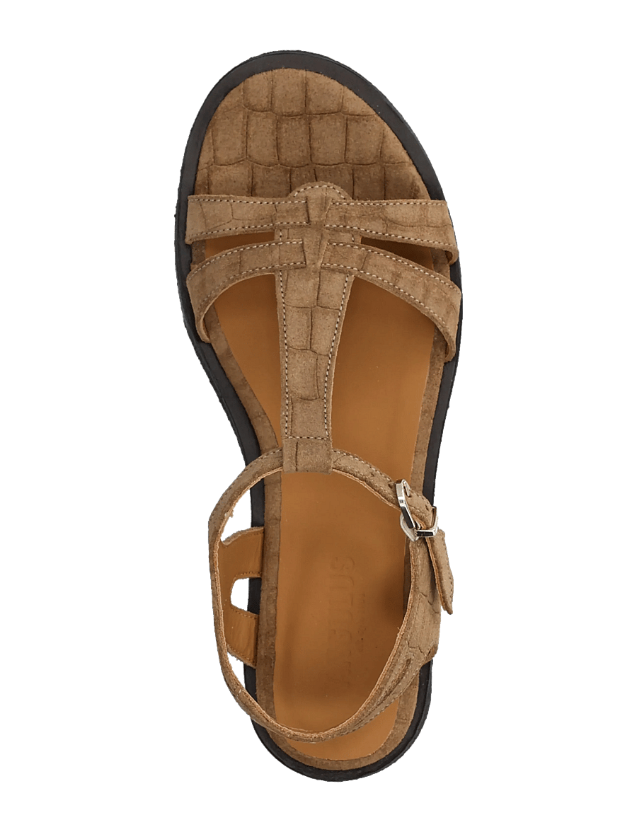 ANGULUS - Sandals - flat - gladiator-sandalen - 4639 dessert croco - 3