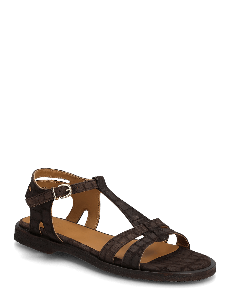 ANGULUS - Sandals - flat - gladiator-sandalen - 4640 dark brown croco - 0