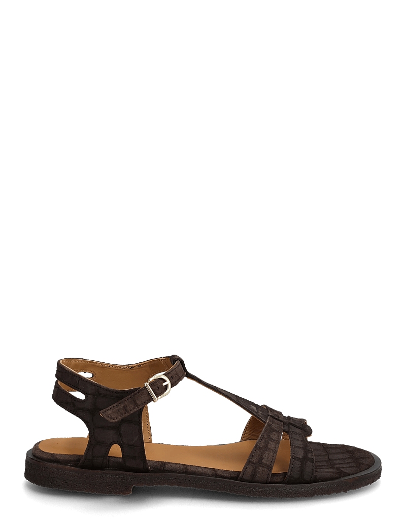 ANGULUS - Sandals - flat - gladiator sandals - 4640 dark brown croco - 1