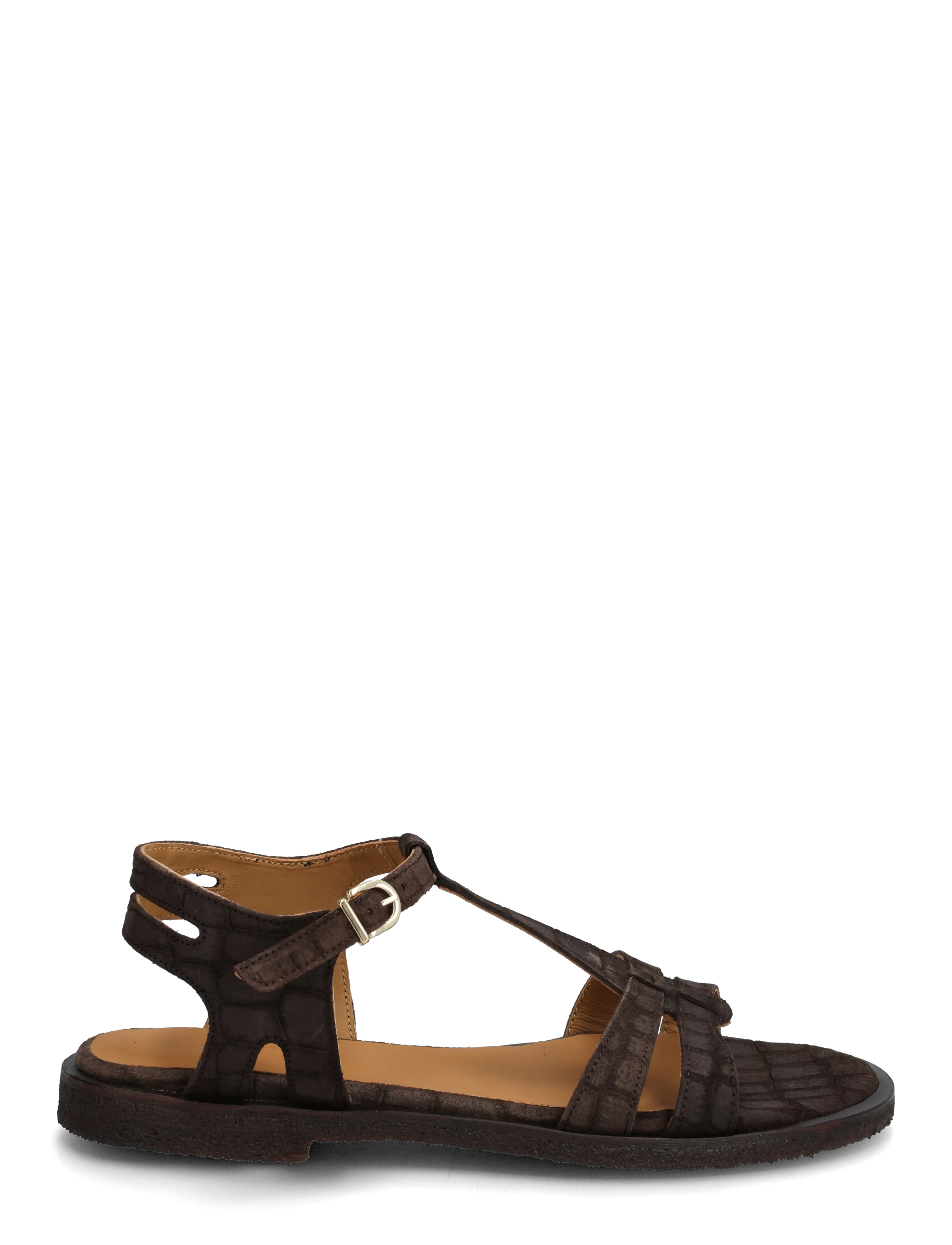 ANGULUS - Sandals - flat - gladiator-sandalen - 4640 dark brown croco - 1