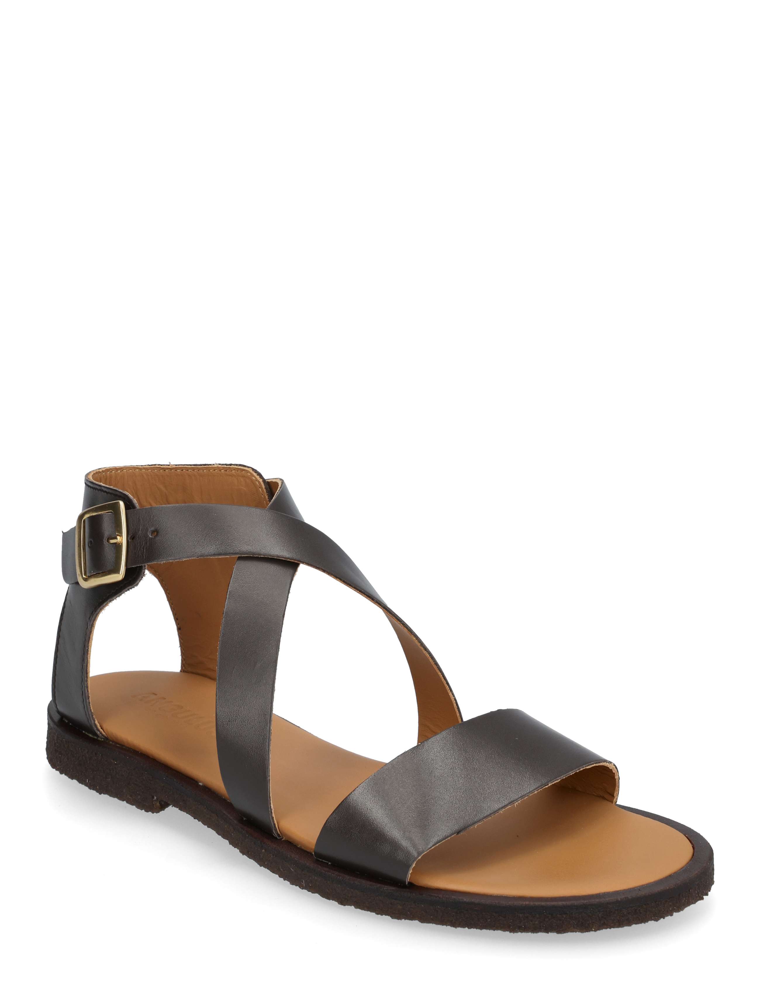 ANGULUS Sandals - flat  - open toe - op - Flache Sandalen - 3639 DARK BROWN / black