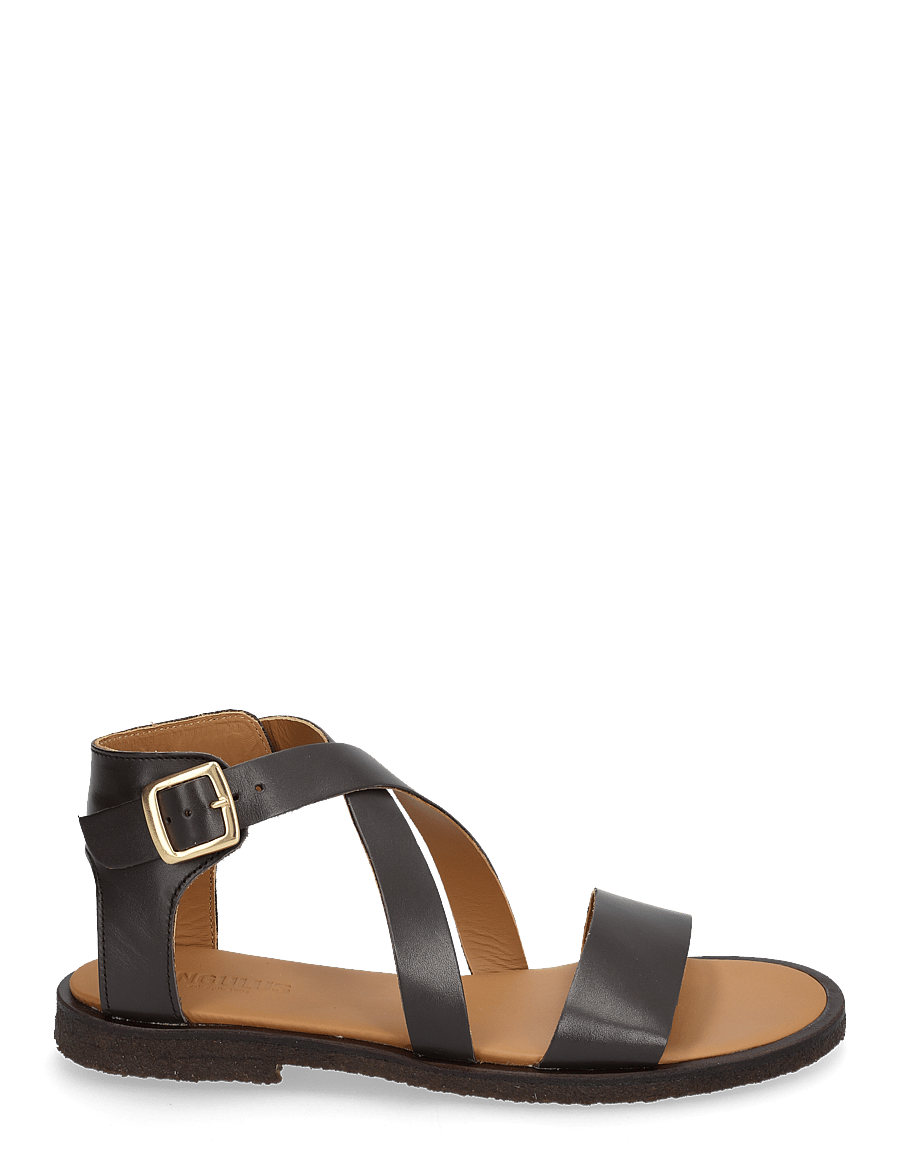 ANGULUS - Sandals - flat - open toe - op - romeinse sandalen - 3639 dark brown - 2