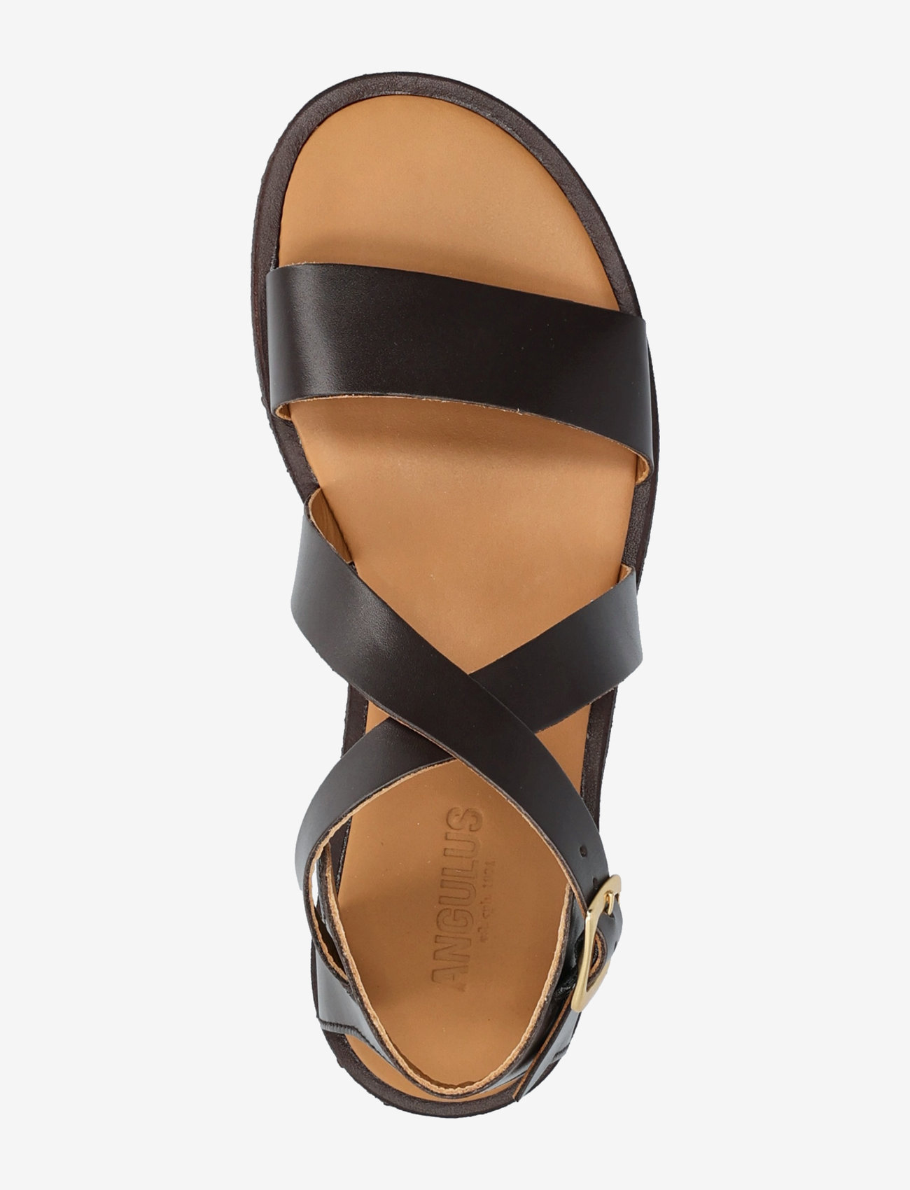 ANGULUS - Sandals - flat  - open toe - op - platta sandaler - 3639 dark brown - 4