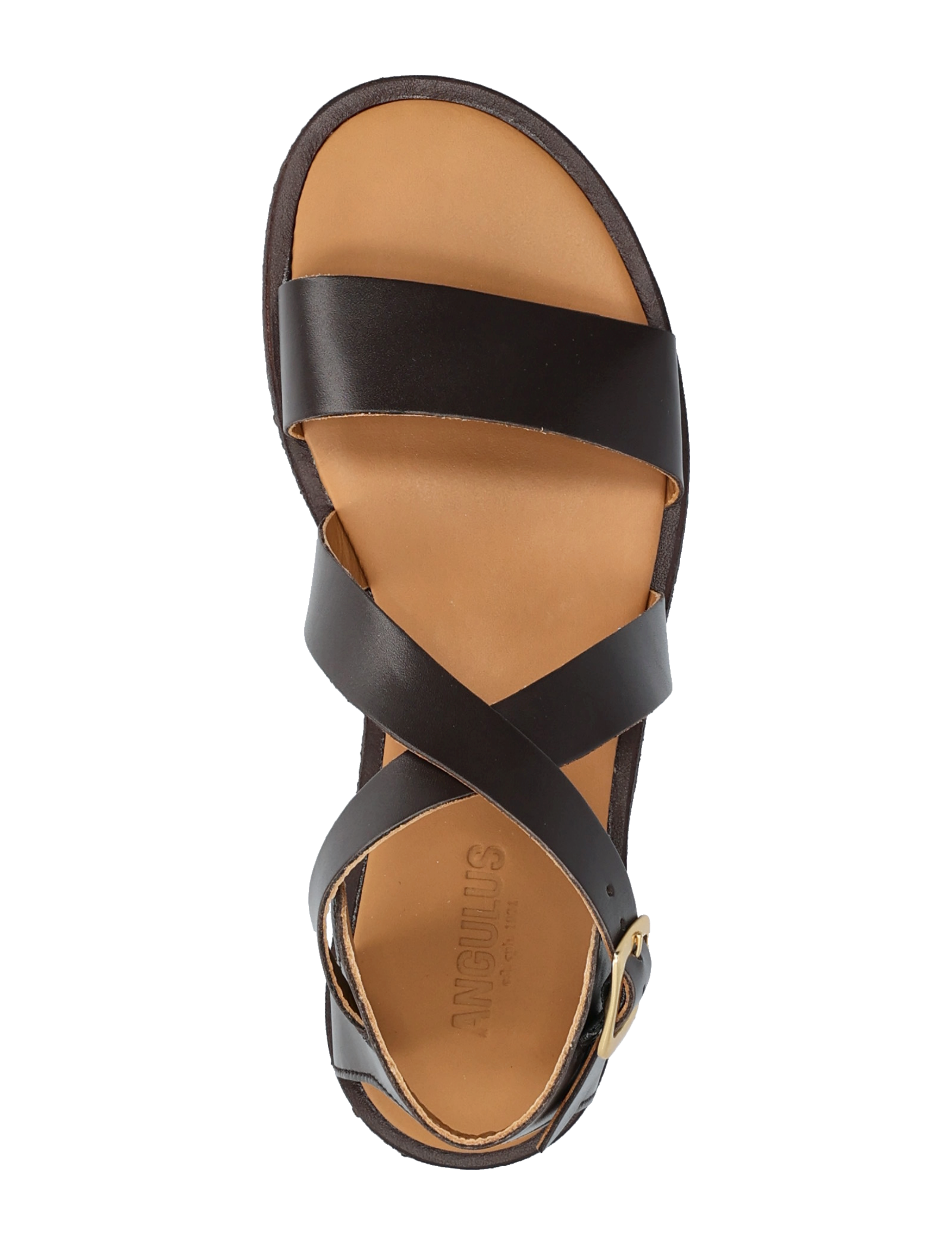 ANGULUS - Sandals - flat  - open toe - op - romeinse sandalen - 3639 dark brown - 4