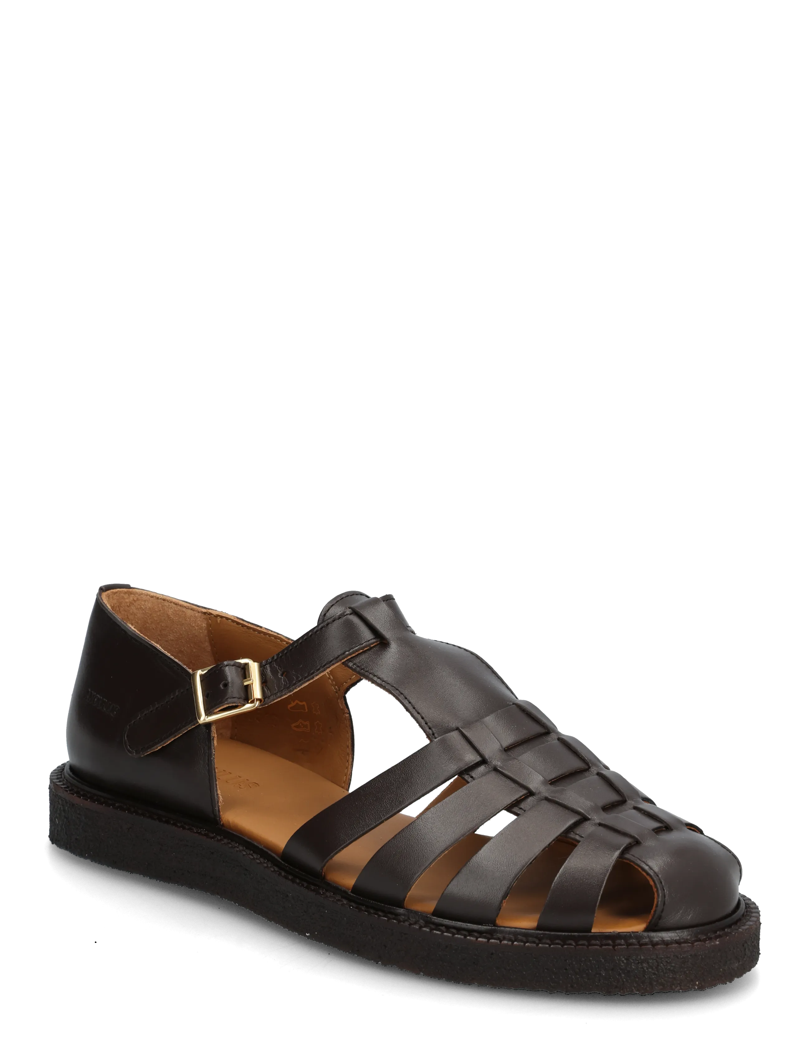 ANGULUS Sandals Flat Closed Toe Op, 38, Sandals, Braun - Flat, Frauen