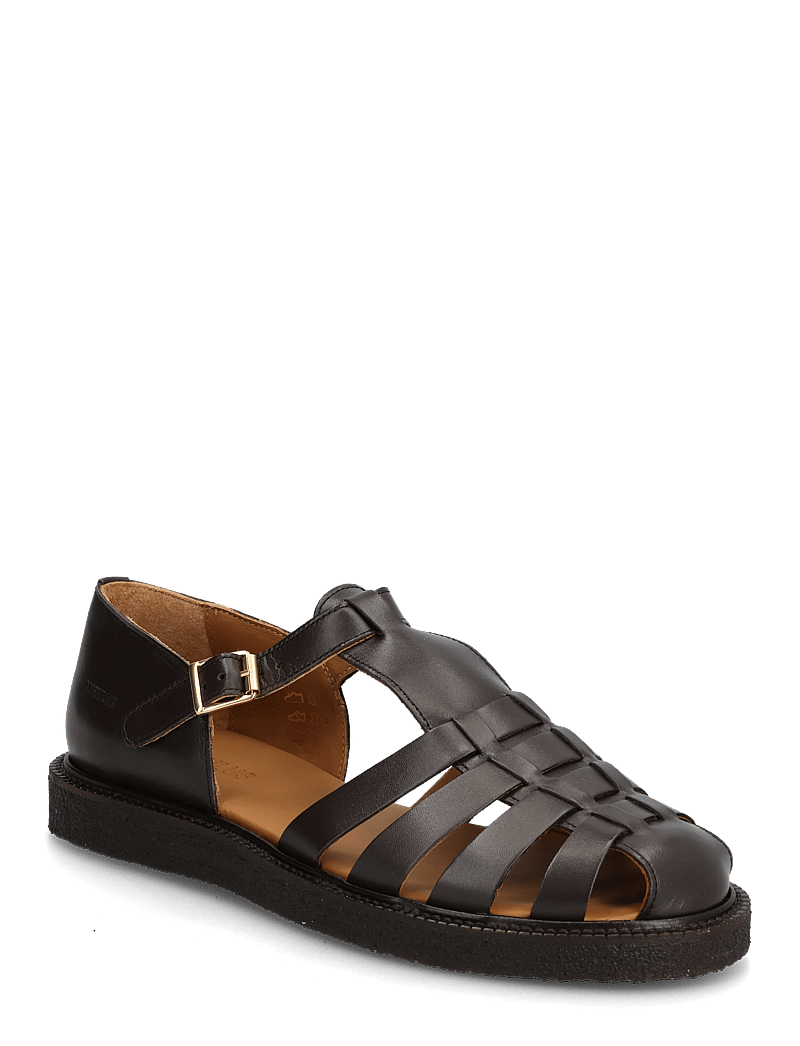 ANGULUS - Sandals - flat - closed toe - op - gladiator sandals - 3639 dark brown - 0