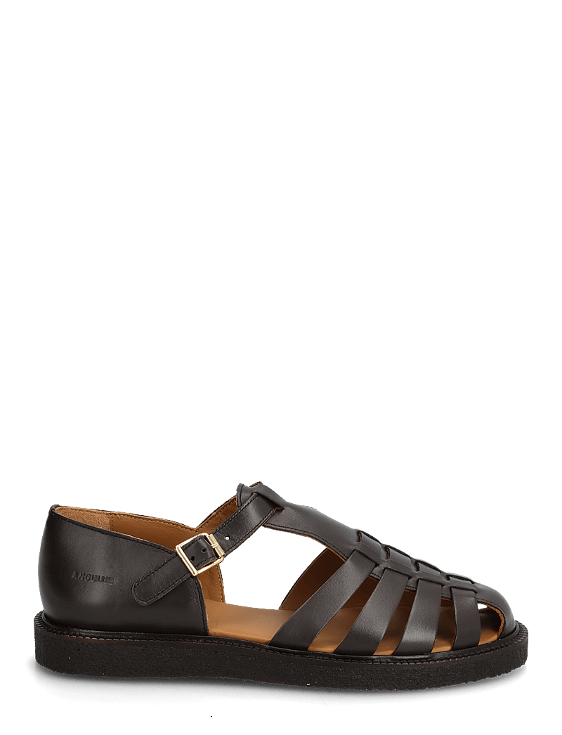ANGULUS - Sandals - flat - closed toe - op - gladiator sandals - 3639 dark brown - 1