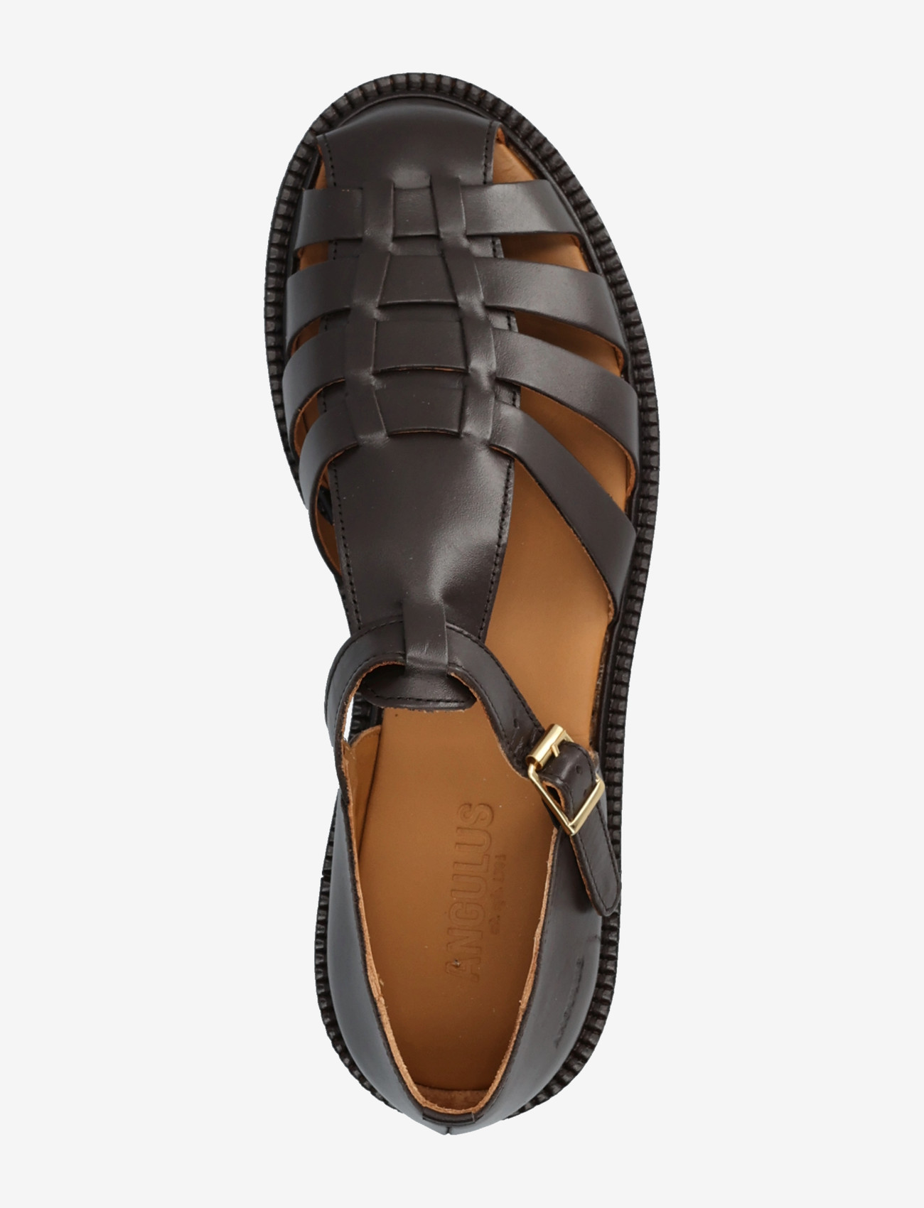 ANGULUS - Sandals - flat  - closed toe - op - gladiator sandals - 3639 dark brown - 3