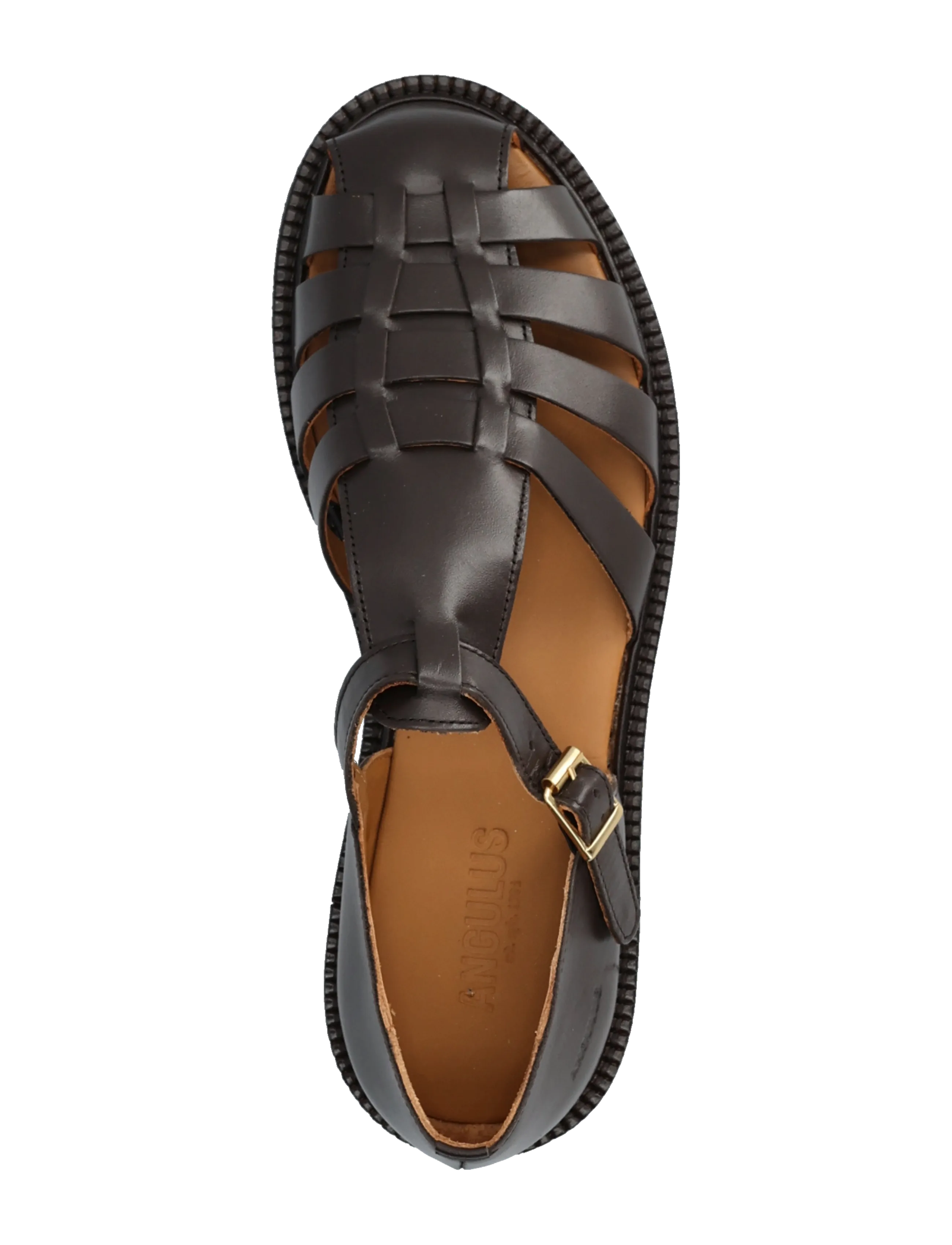 ANGULUS - Sandals - flat  - closed toe - op - gladiator sandals - 3639 dark brown - 3