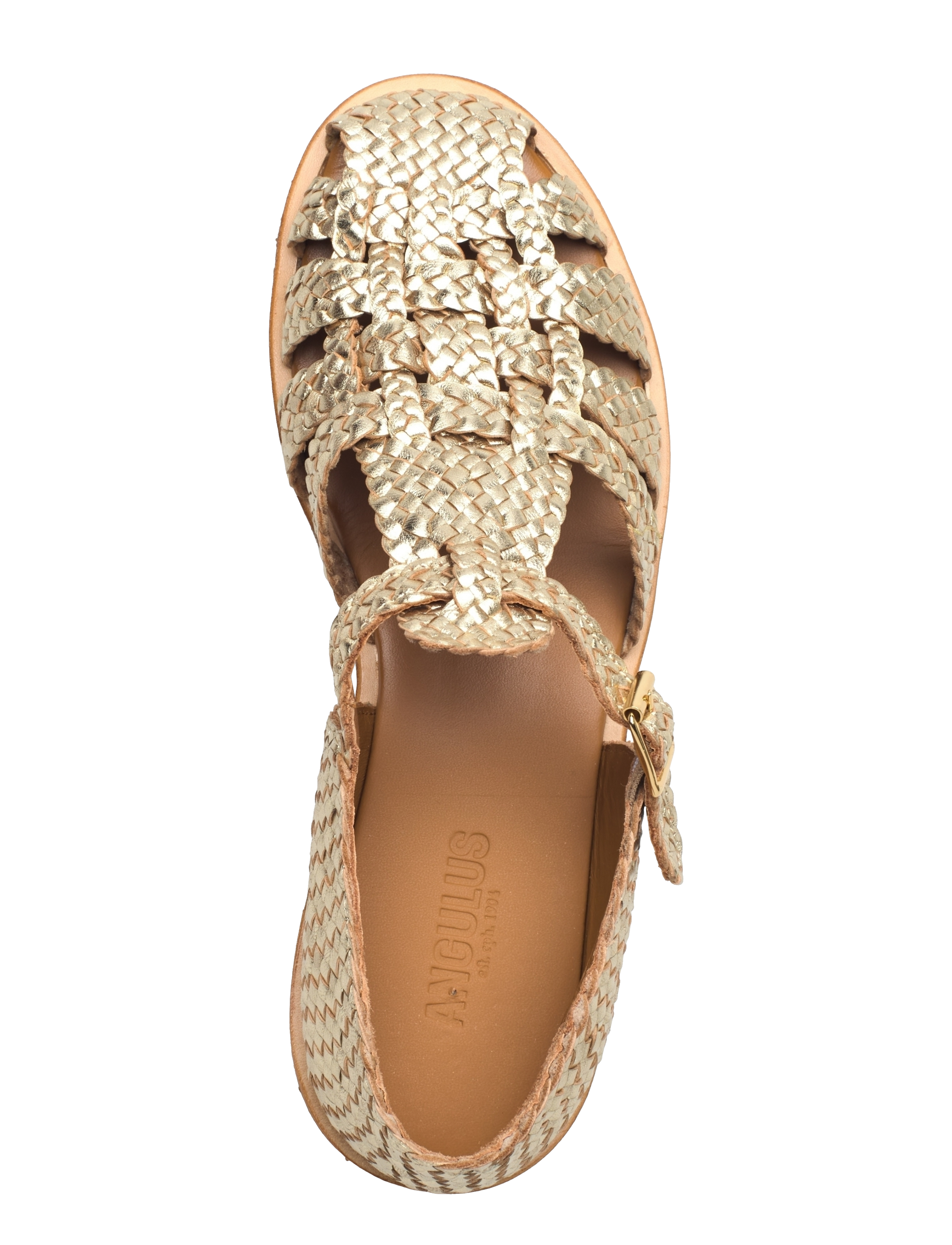 ANGULUS - Sandals - flat - closed toe - flat sandals - 3612 gold braid - 3