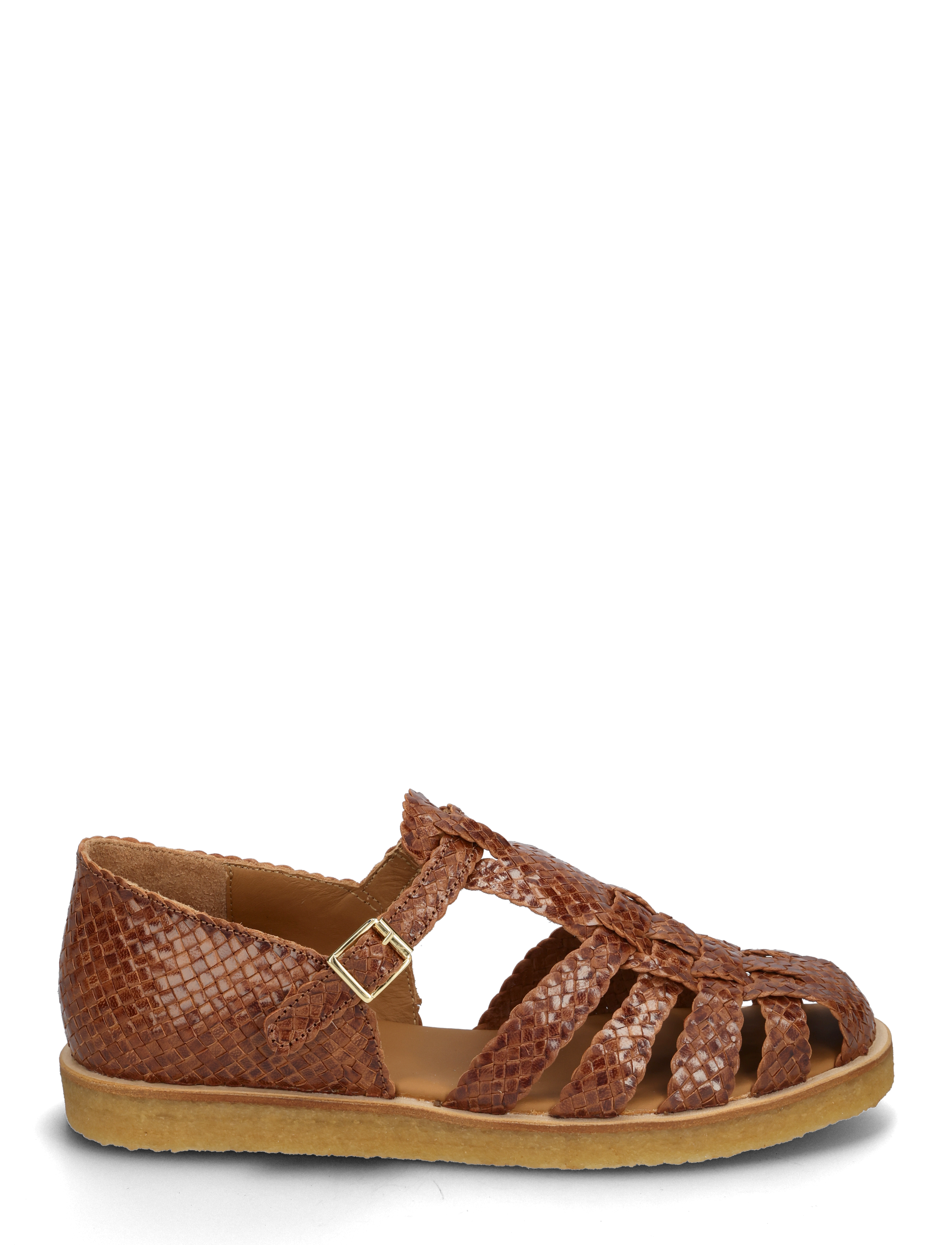 ANGULUS - Sandals - flat  - closed toe - platta sandaler - 3614 tan braid - 2