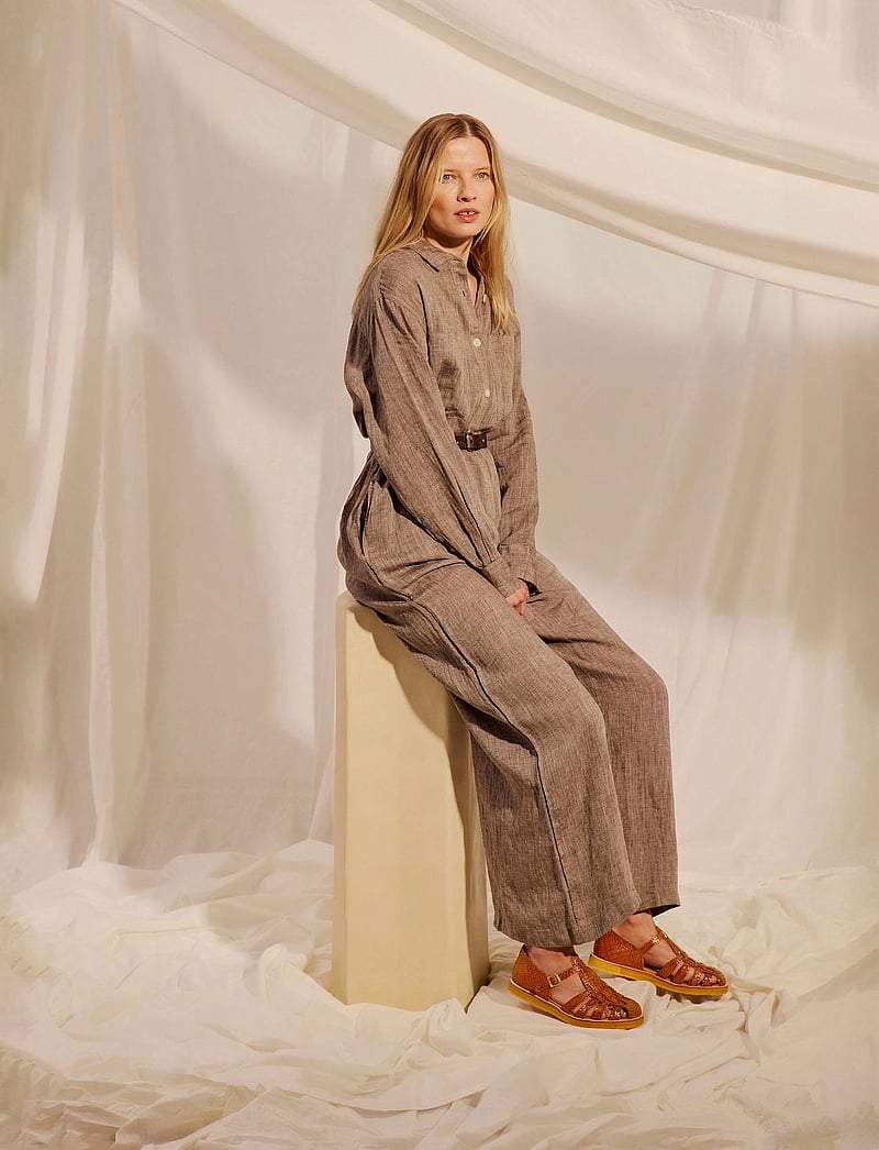 ANGULUS - Sandals - flat - closed toe - flat sandals - 3614 tan braid - 0