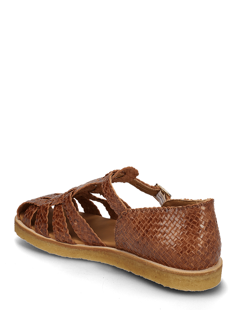 ANGULUS - Sandals - flat - closed toe - flat sandals - 3614 tan braid - 3
