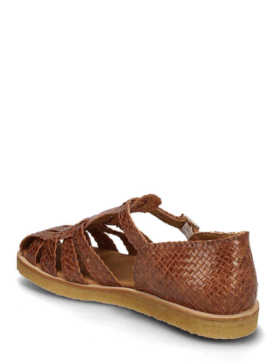 ANGULUS - Sandals - flat - closed toe - platta sandaler - 3614 tan braid - 3