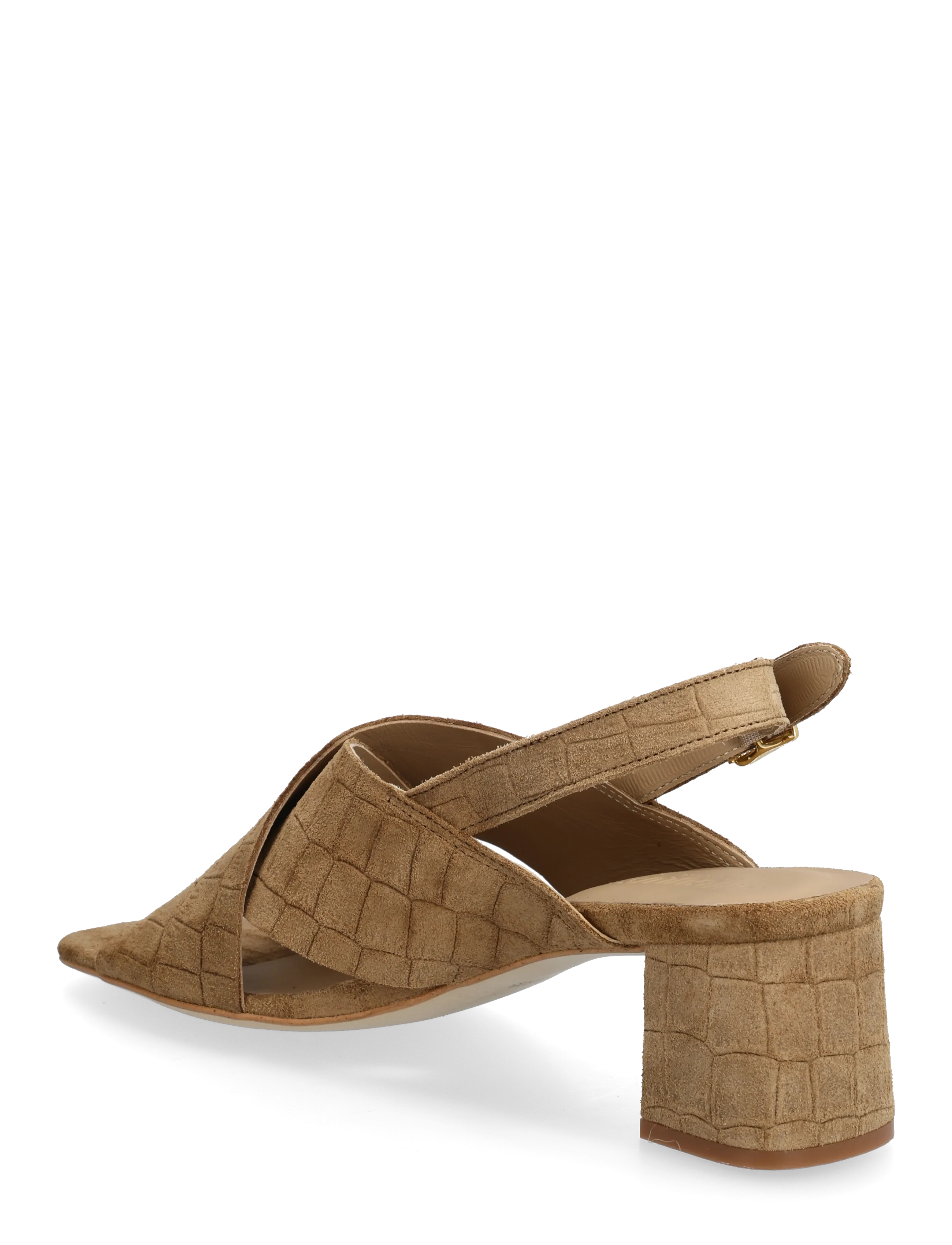 ANGULUS - Sandals - Block heels - kontsakingad - 4639 dessert croco - 2