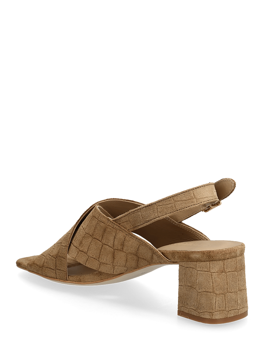 ANGULUS - Sandals - Block heels - kontsakingad - 4639 dessert croco - 2