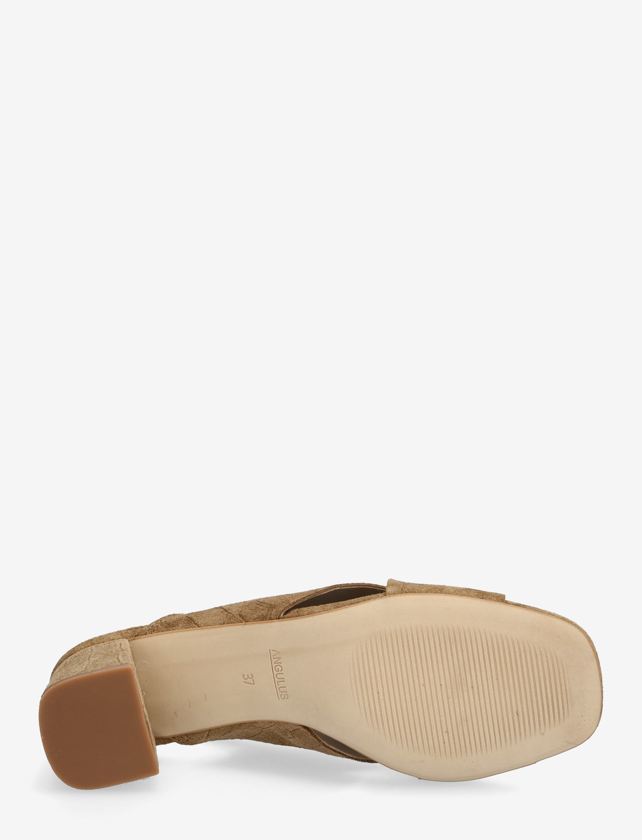 ANGULUS - Sandals - Block heels - lahtised kontsakingad - 4639 dessert croco - 4
