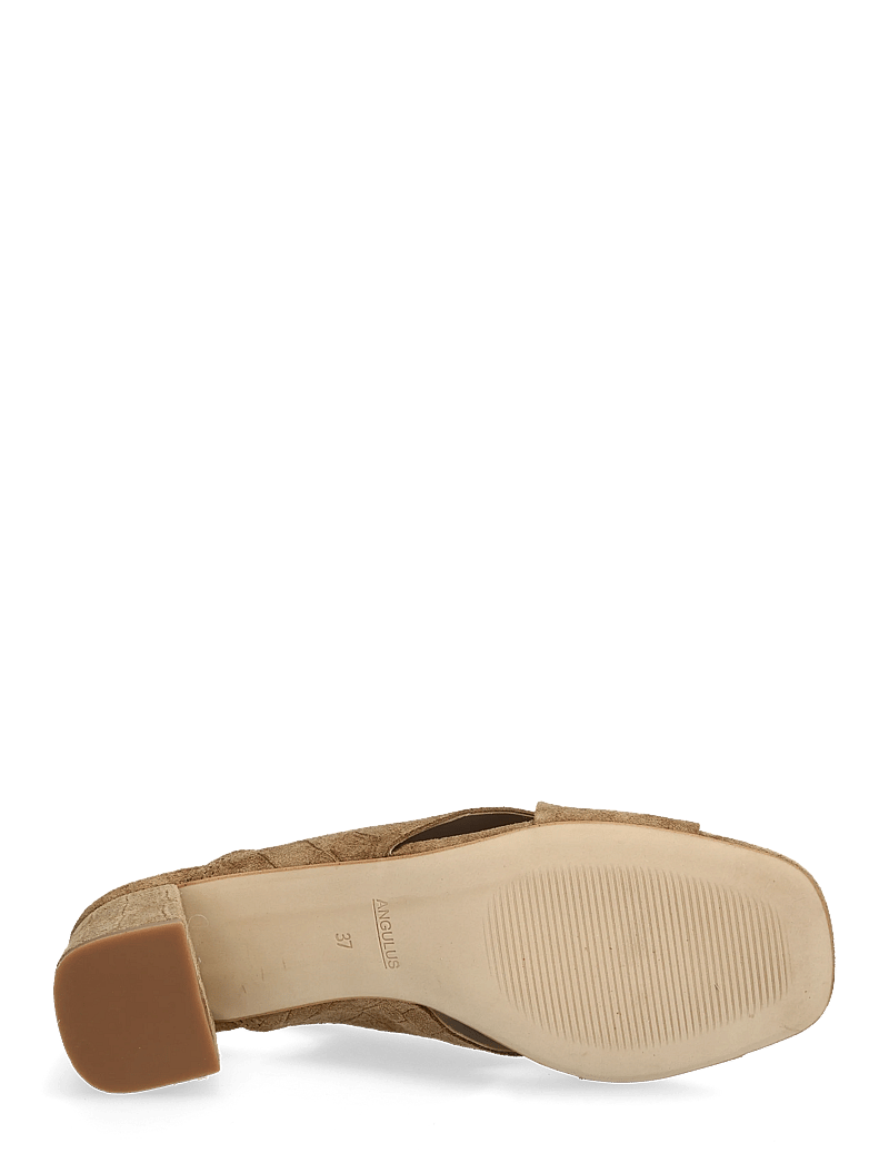 ANGULUS - Sandals - Block heels - lahtised kontsakingad - 4639 dessert croco - 4