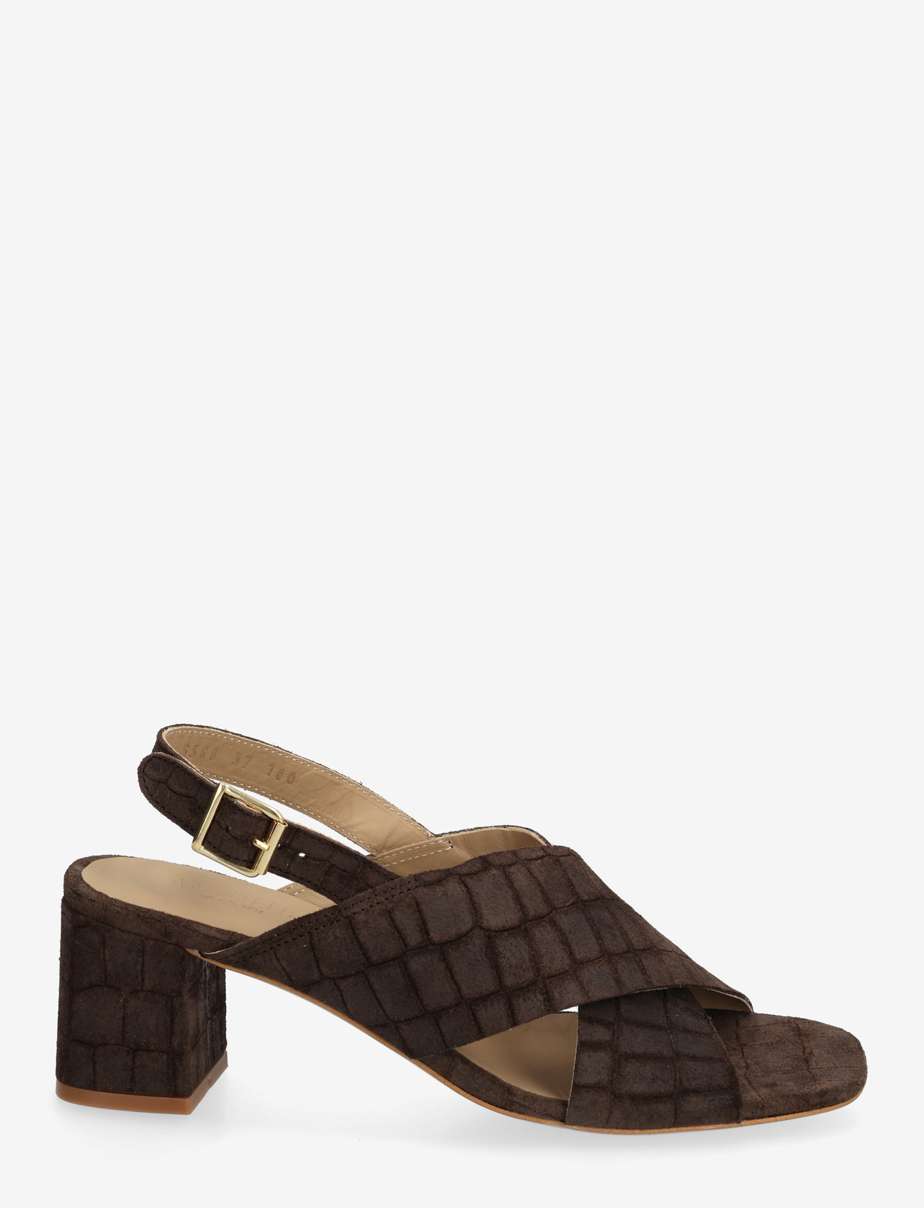 ANGULUS - Sandals - Block heels - sandaletter - 4640 dark brown croco - 1