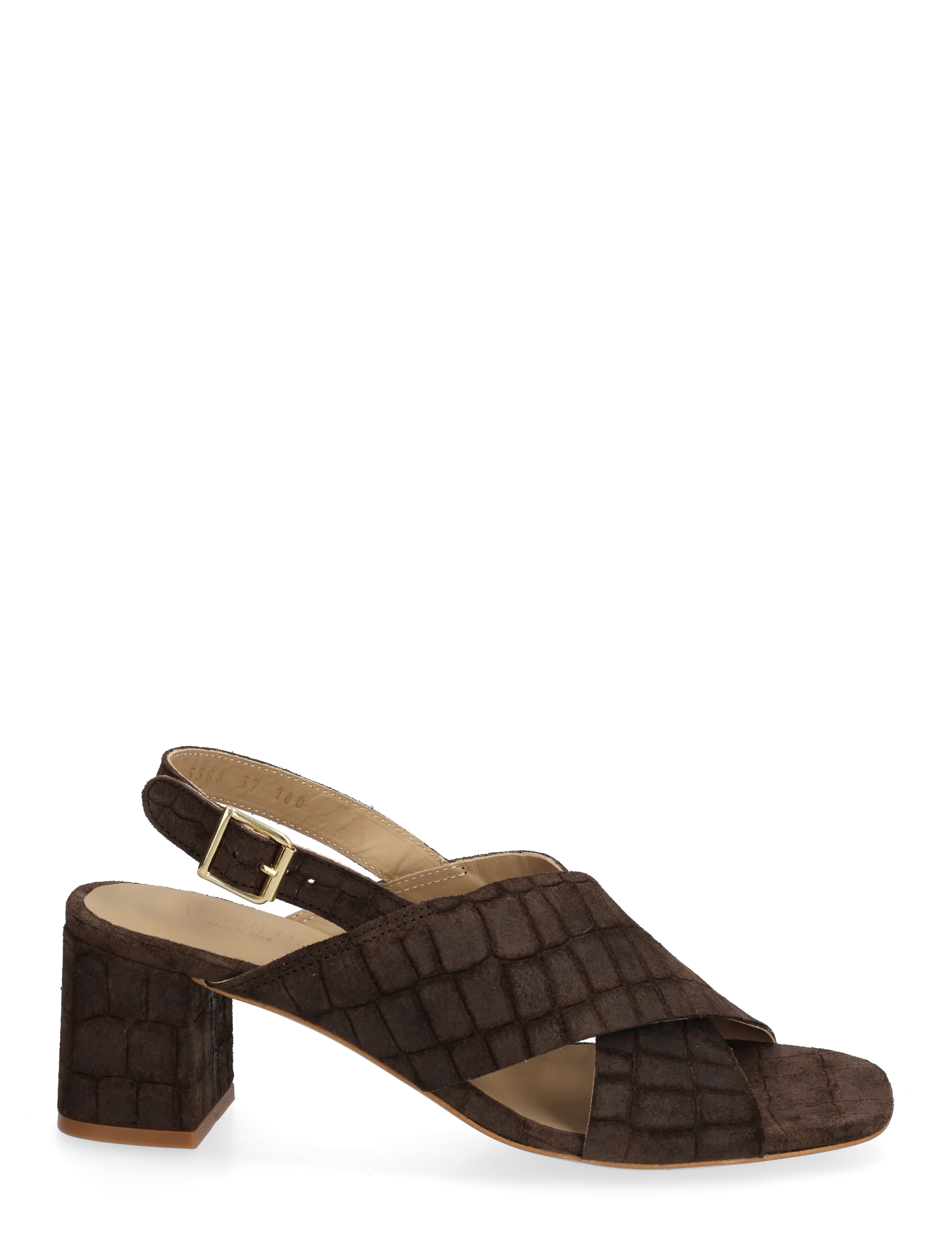 ANGULUS - Sandals - Block heels - heeled sandals - 4640 dark brown croco - 1