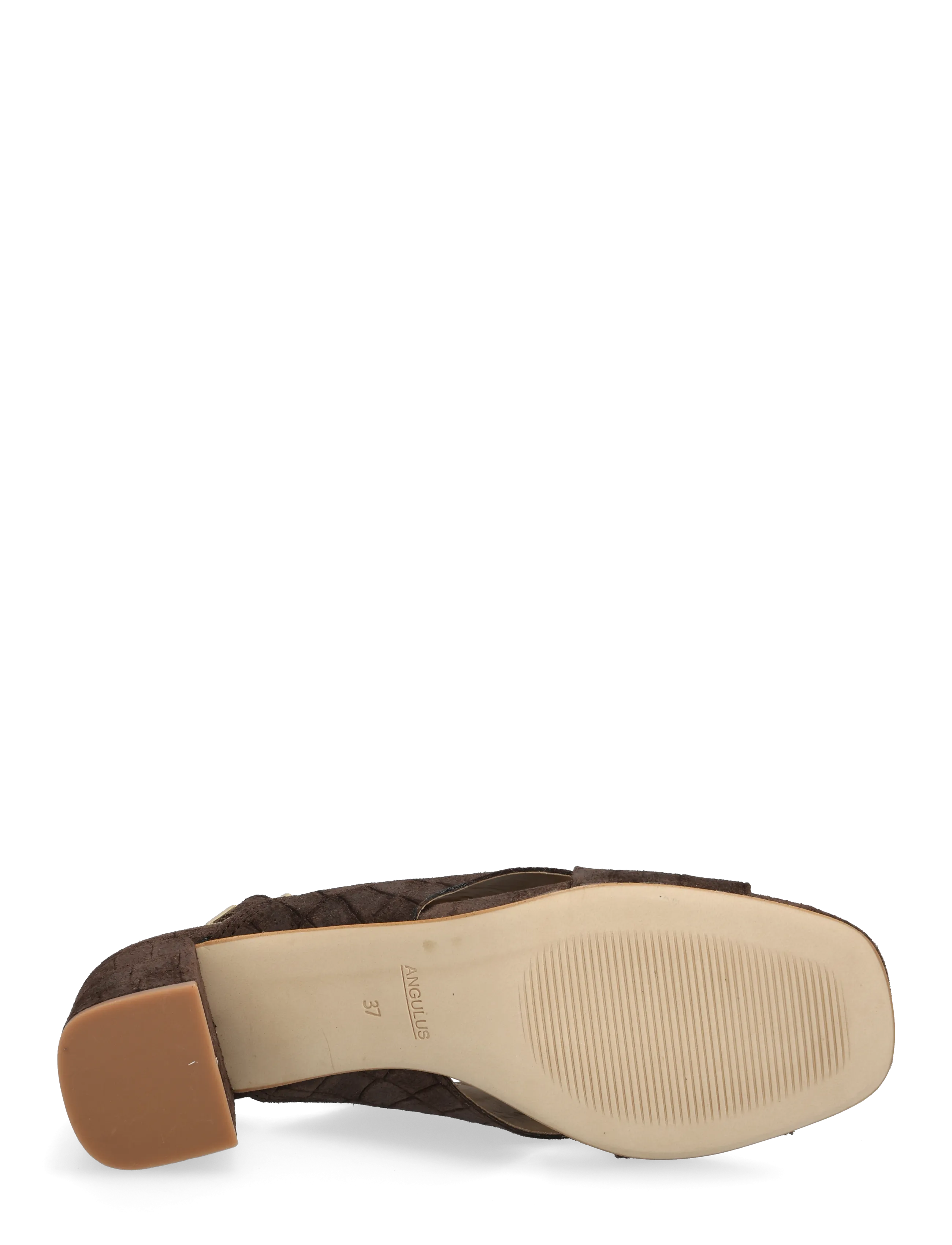 ANGULUS - Sandals - Block heels - heeled sandals - 4640 dark brown croco - 4