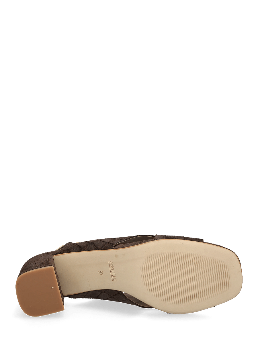 ANGULUS - Sandals - Block heels - heeled sandals - 4640 dark brown croco - 4