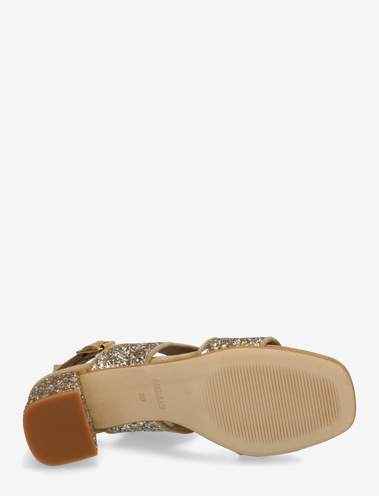 ANGULUS - Sandals - Block heels - sandaletten - 2217/3618 sand/champagne glitt - 4
