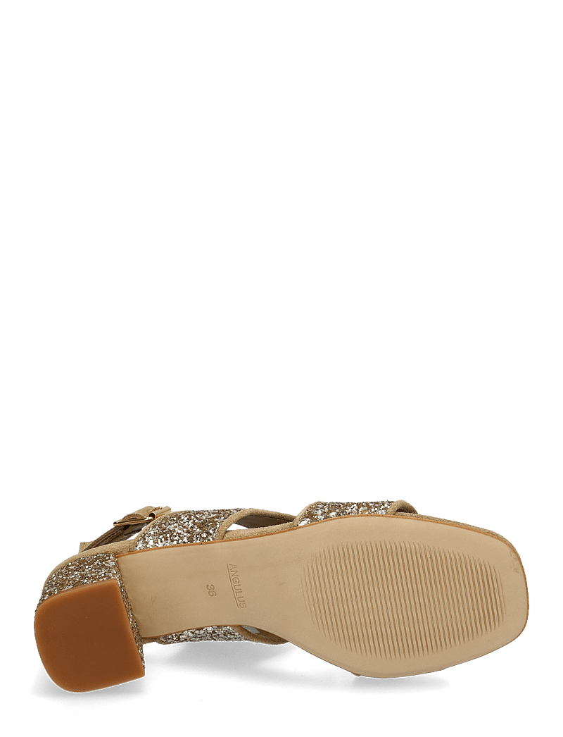 ANGULUS - Sandals - Block heels - sandaletten - 2217/3618 sand/champagne glitt - 4