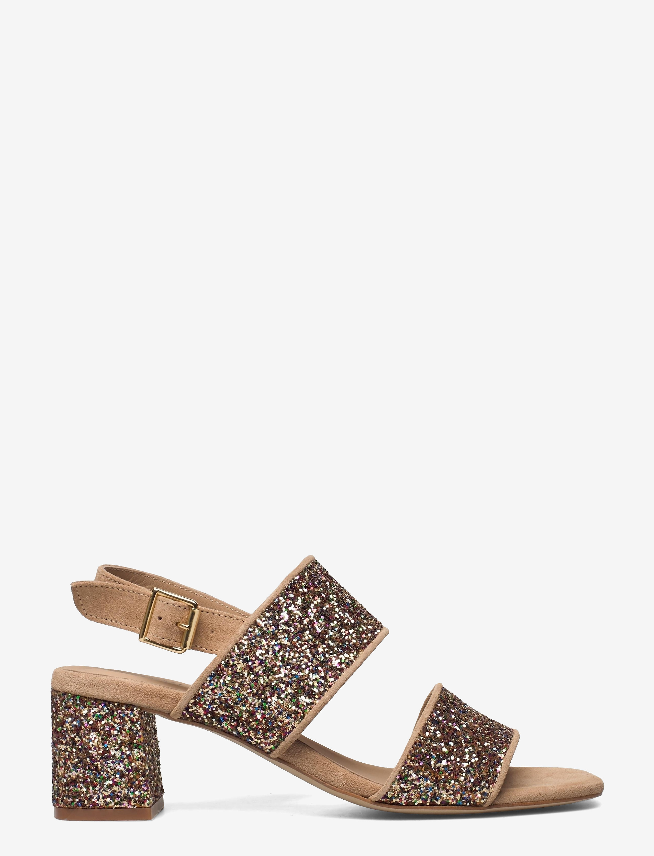 ANGULUS - Sandals - Block heels - peoriided outlet-hindadega - 1149/2488 sand/multi glitter - 1
