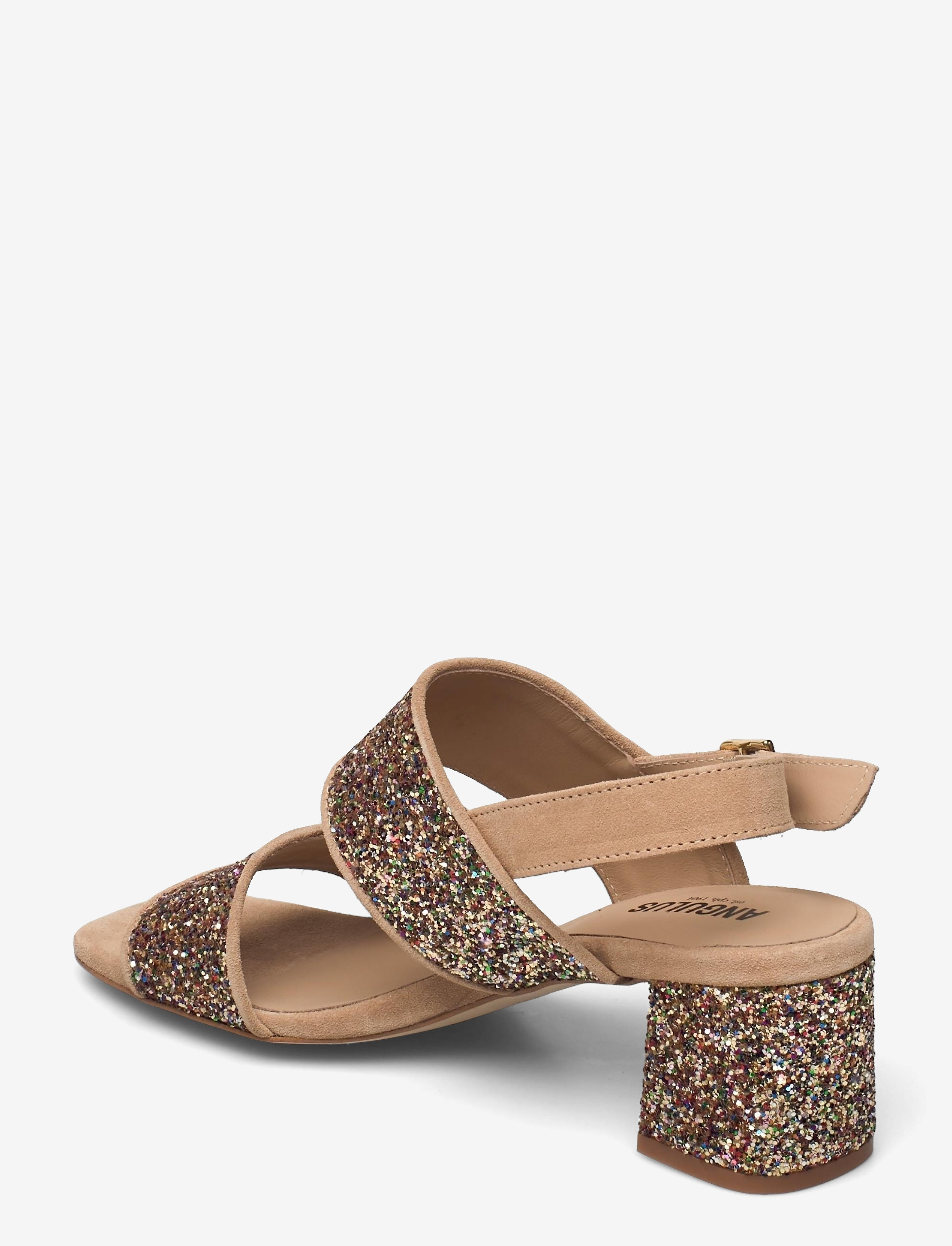 ANGULUS - Sandals - Block heels - peoriided outlet-hindadega - 1149/2488 sand/multi glitter - 2