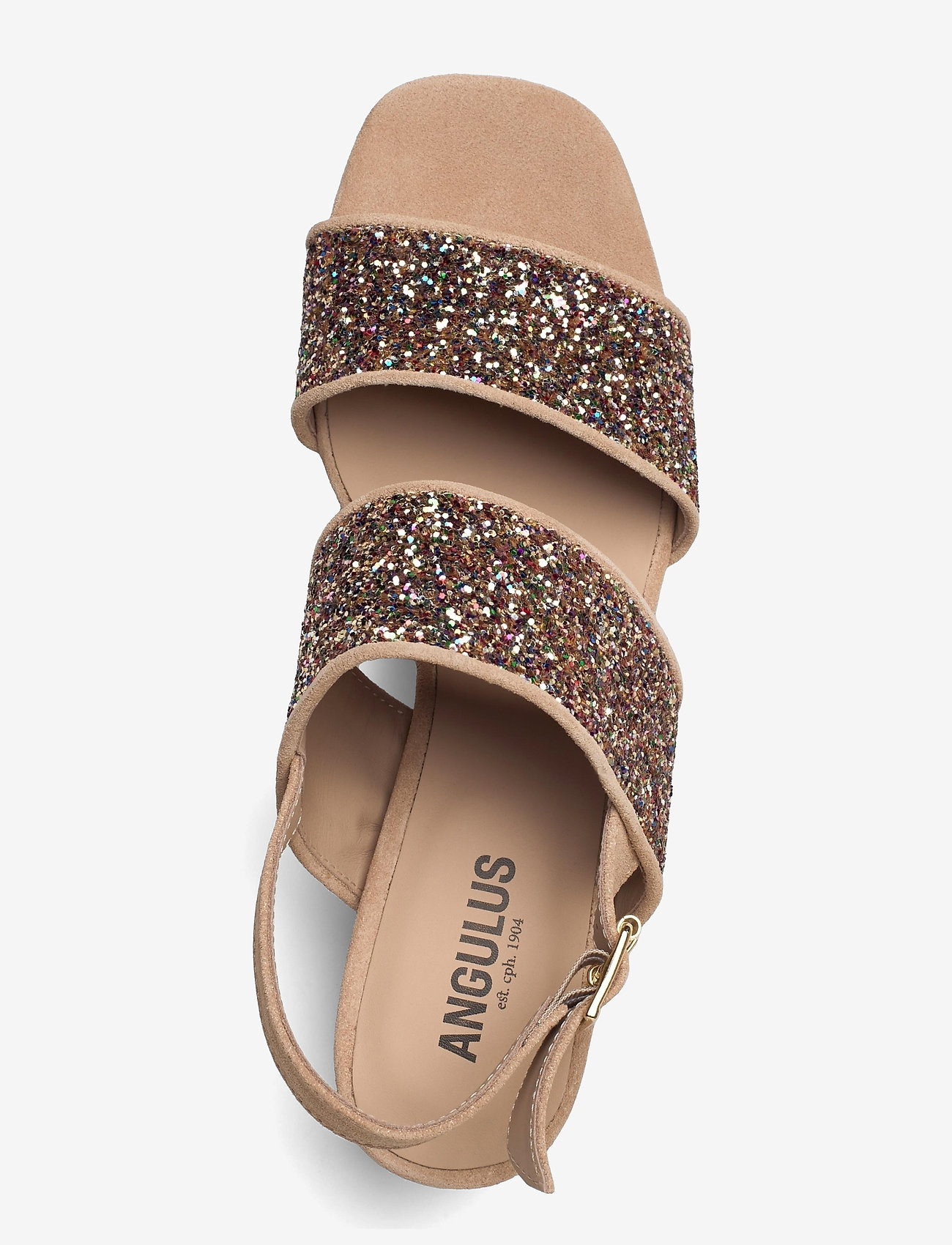 ANGULUS - Sandals - Block heels - sandaletter - 1149/2488 sand/multi glitter - 3