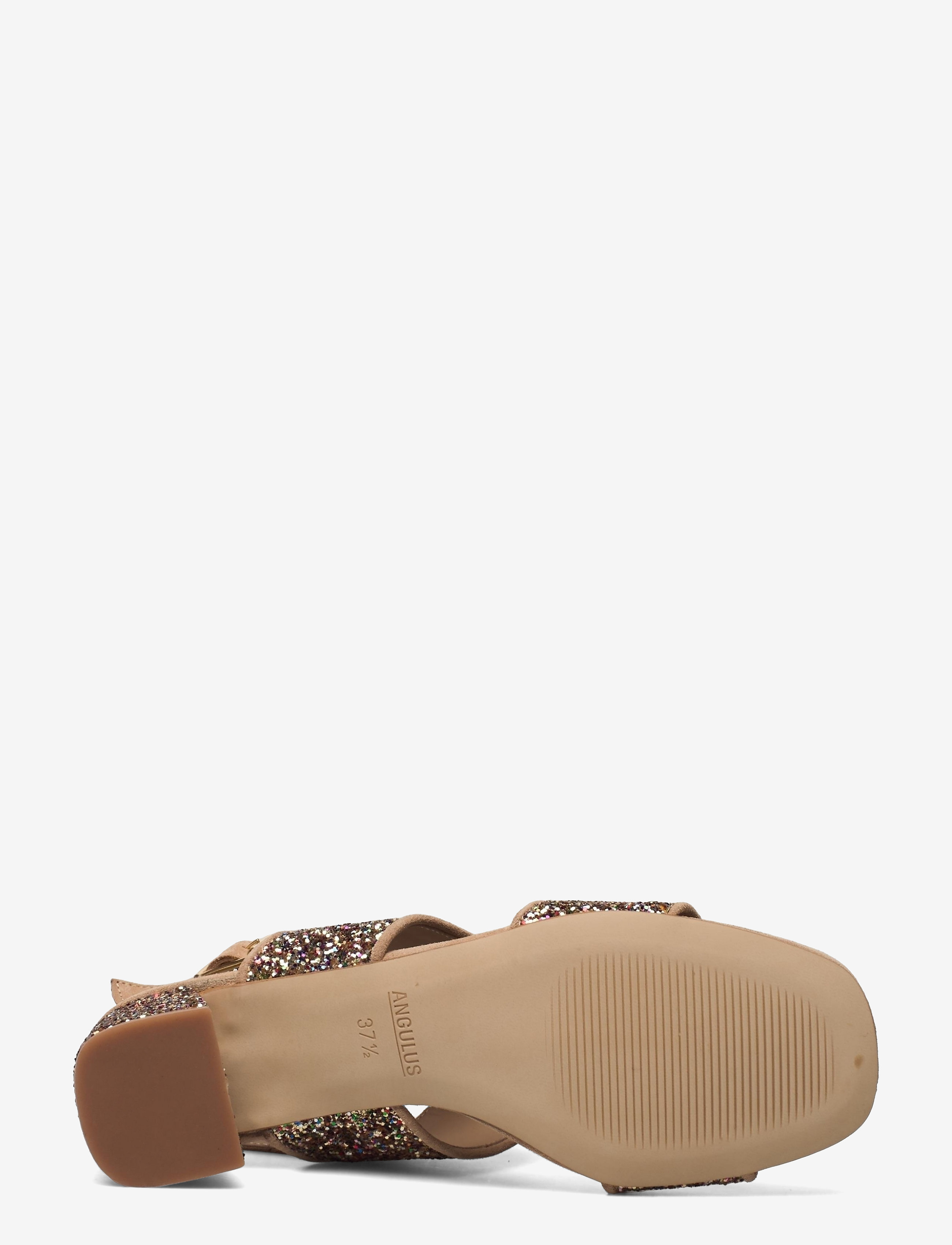 ANGULUS - Sandals - Block heels - peoriided outlet-hindadega - 1149/2488 sand/multi glitter - 4