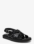 Sandals - flat - open toe - op - 1674 BLACK CROCO