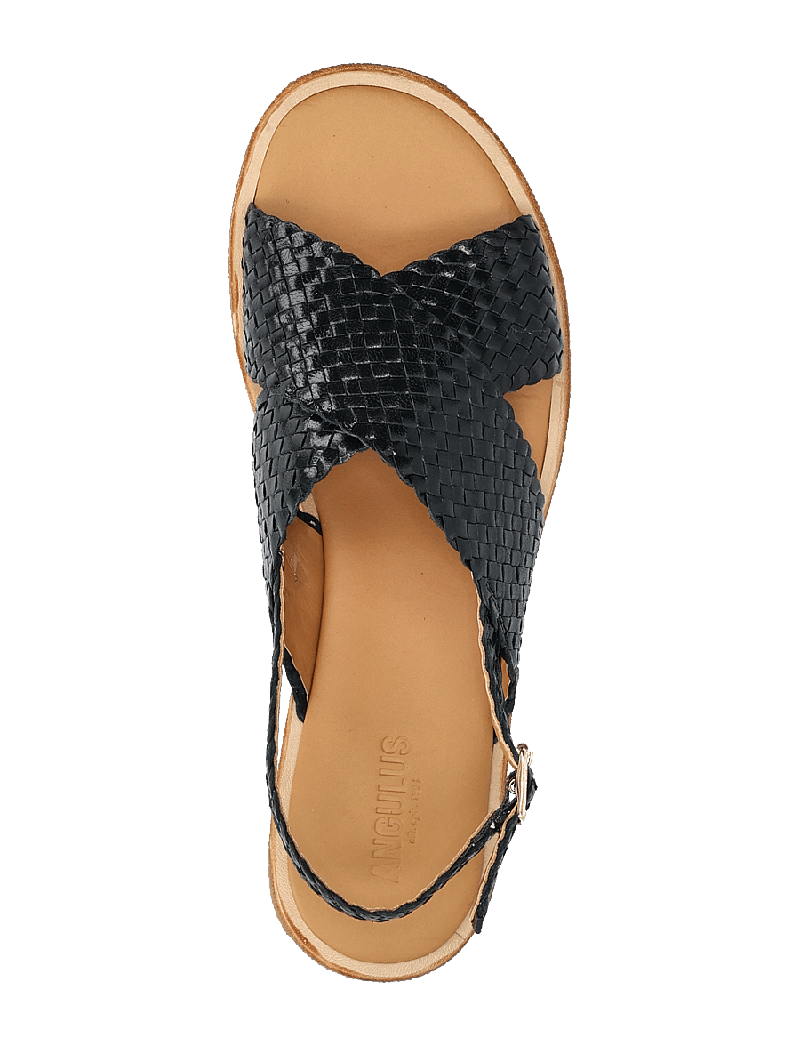 ANGULUS - Sandals - flat - open toe - op - płaskie sandały - 2072 black - 3