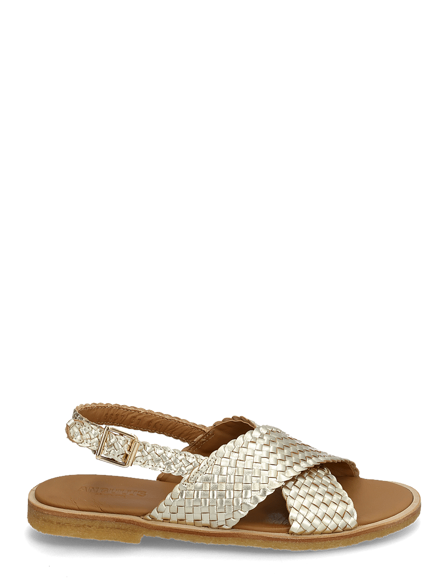 ANGULUS - Sandals - flat - open toe - op - platta sandaler - 3612 gold braid - 1