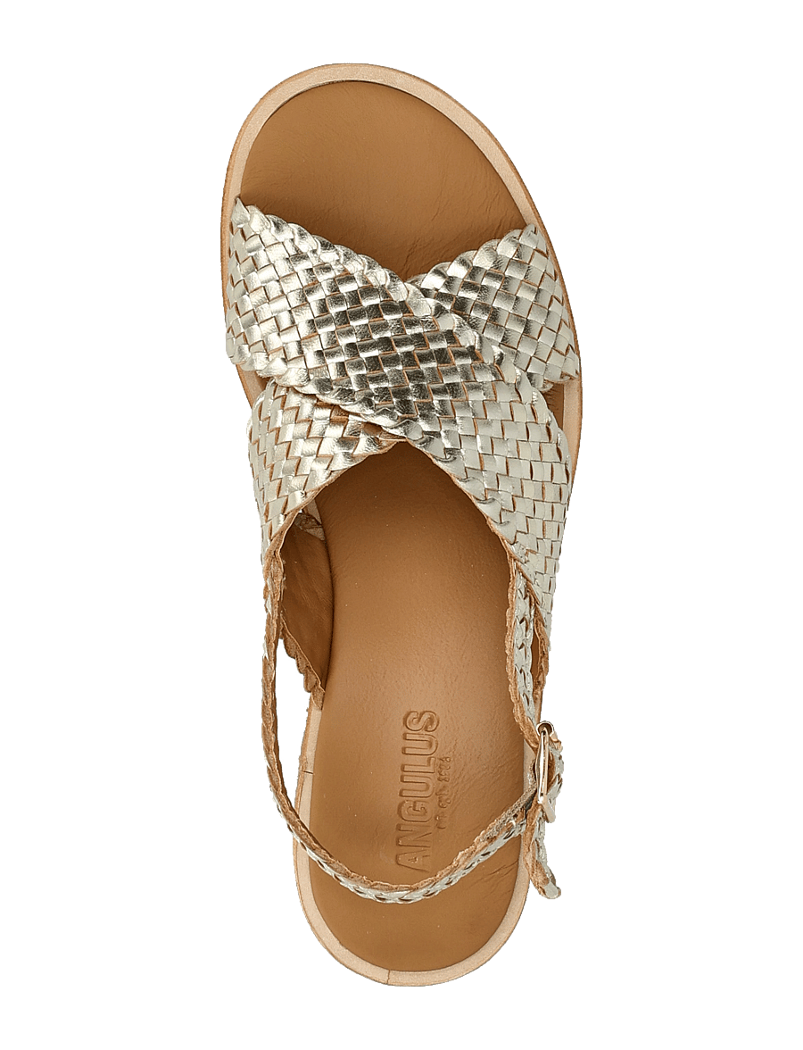 ANGULUS - Sandals - flat - open toe - op - flat sandals - 3612 gold braid - 3