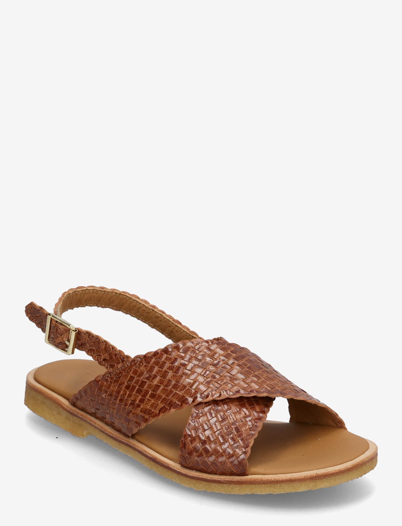 ANGULUS - Sandals - flat  - open toe - op - flat sandals - 3614 tan braid - 0