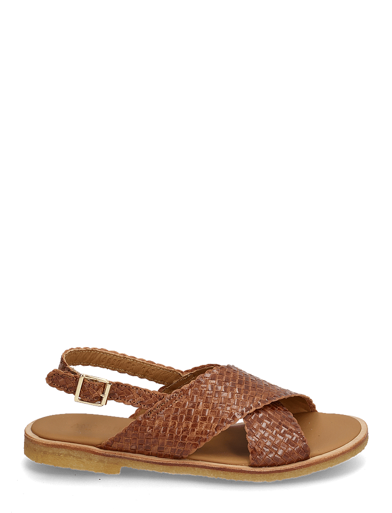 ANGULUS - Sandals - flat - open toe - op - lygiapadės basutės - 3614 tan braid - 1