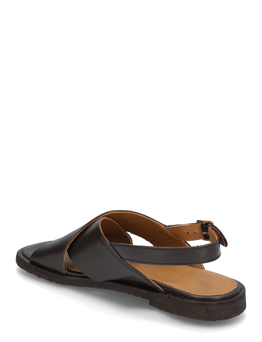 ANGULUS - Sandals - flat - open toe - op - flat sandals - 3639 dark brown - 3