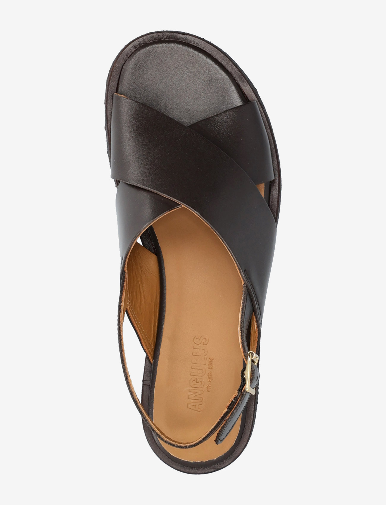 ANGULUS - Sandals - flat  - open toe - op - flache sandalen - 3639 dark brown - 3