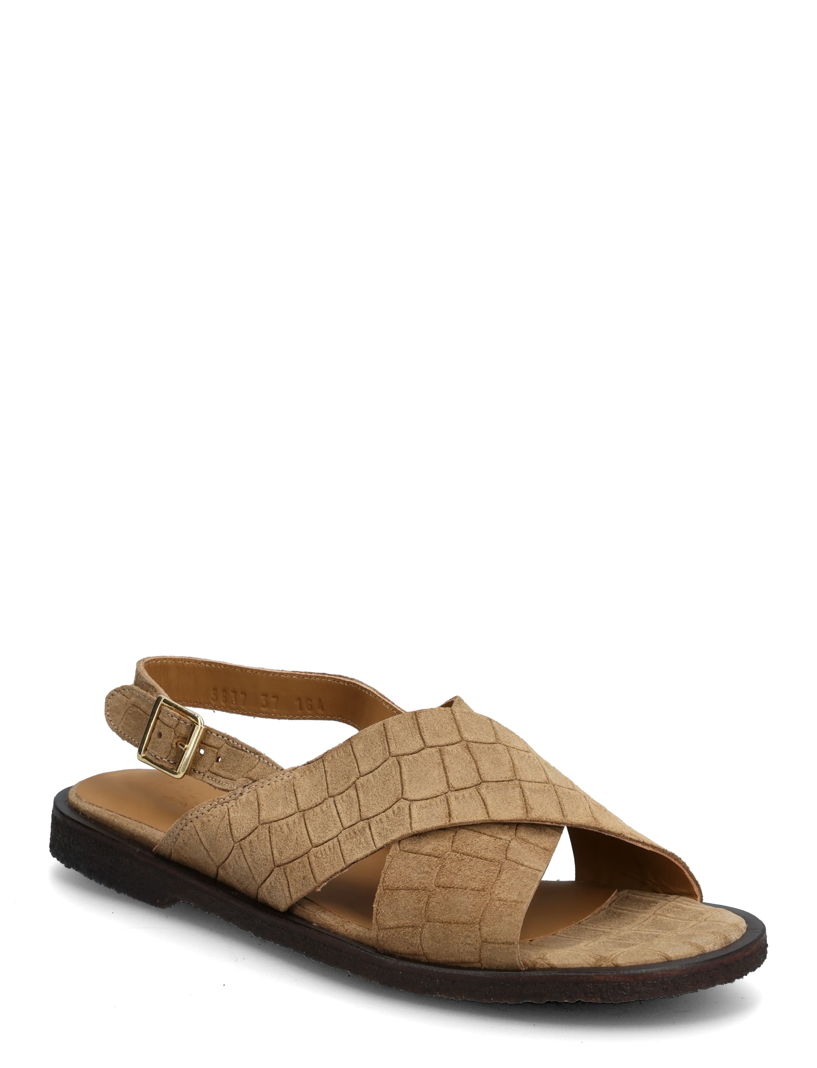 ANGULUS Sandals - flat  - open toe - op - Flat sandals - 4639 DESSERT CROCO / beige