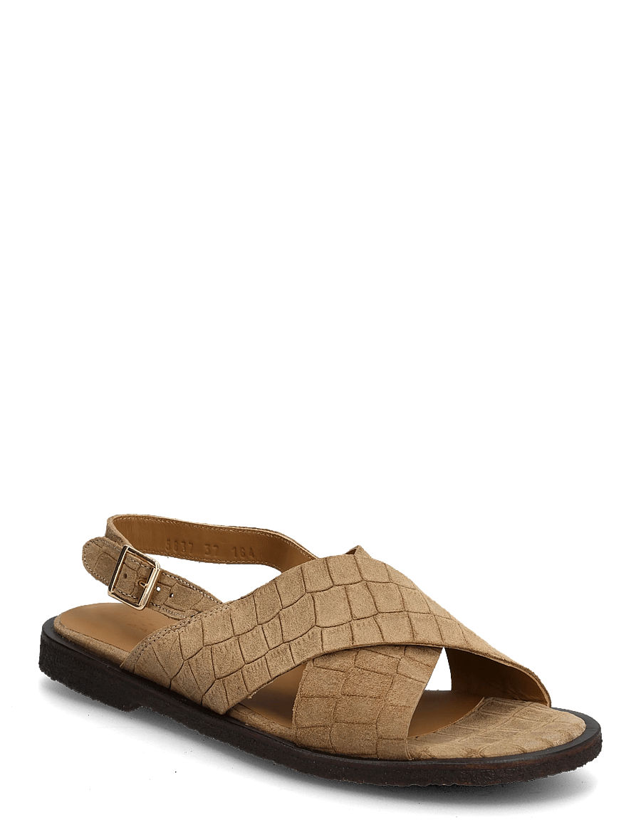 ANGULUS - Sandals - flat - open toe - op - platta sandaler - 4639 dessert croco - 0