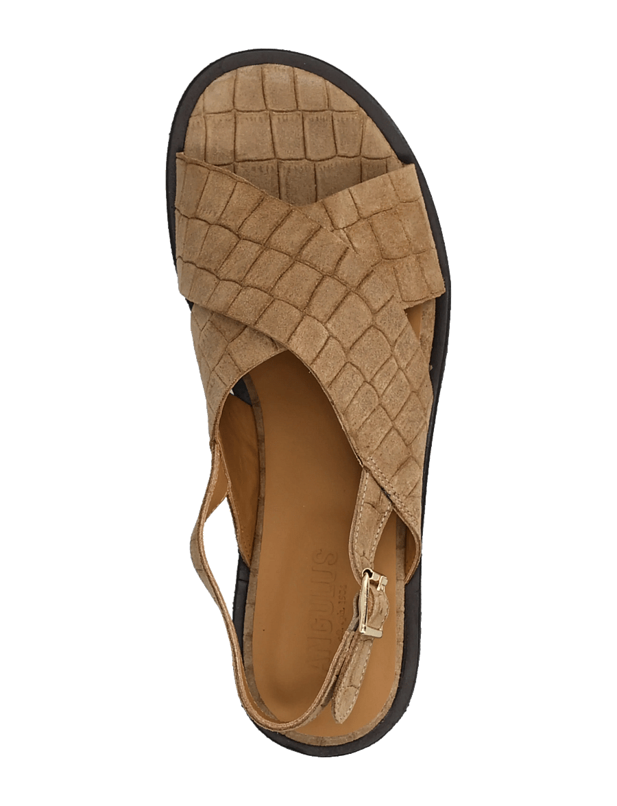 ANGULUS - Sandals - flat - open toe - op - platta sandaler - 4639 dessert croco - 3