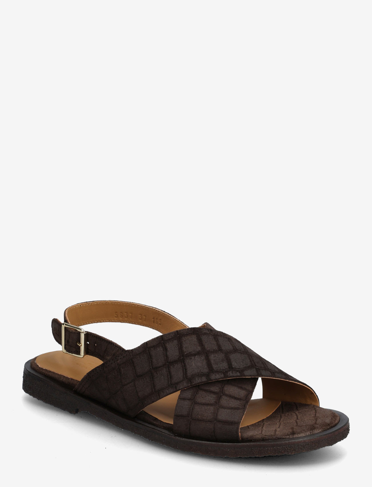 ANGULUS - Sandals - flat  - open toe - op - flade sandaler - 4640 dark brown croco - 0