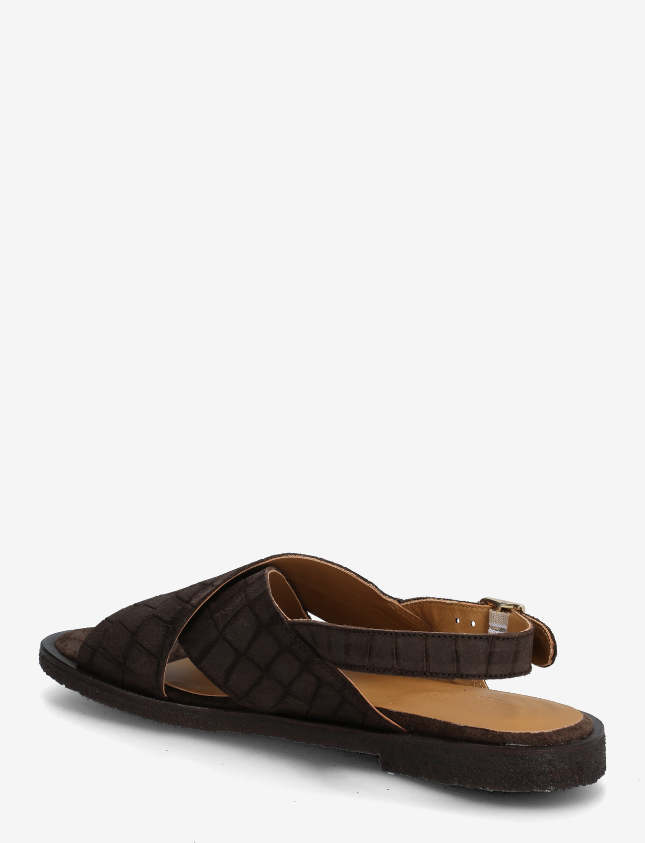ANGULUS - Sandals - flat  - open toe - op - flade sandaler - 4640 dark brown croco - 2
