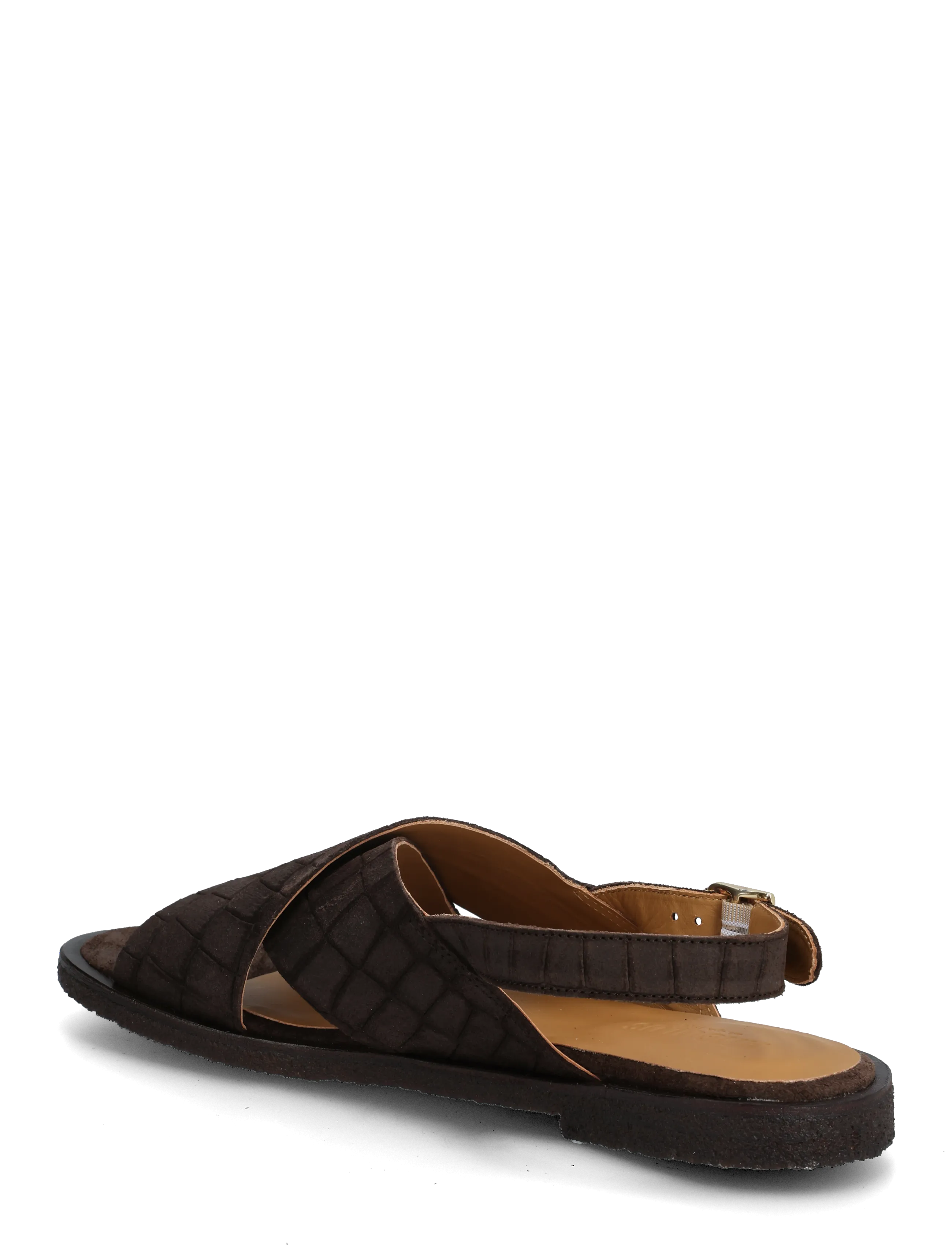 ANGULUS - Sandals - flat  - open toe - op - platta sandaler - 4640 dark brown croco - 2
