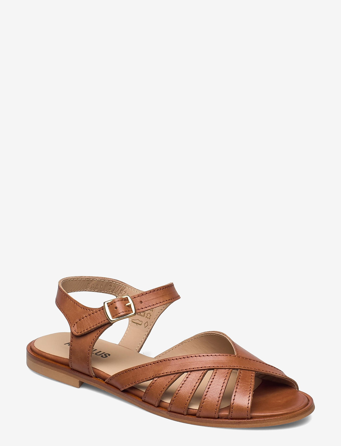 Leather strappy 2025 sandals flat