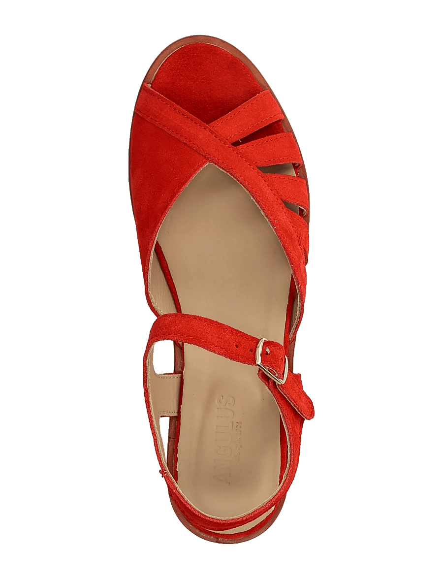 ANGULUS - Sandals - flat - open toe - op - kontsata sandaalid - 4608 red coral - 3