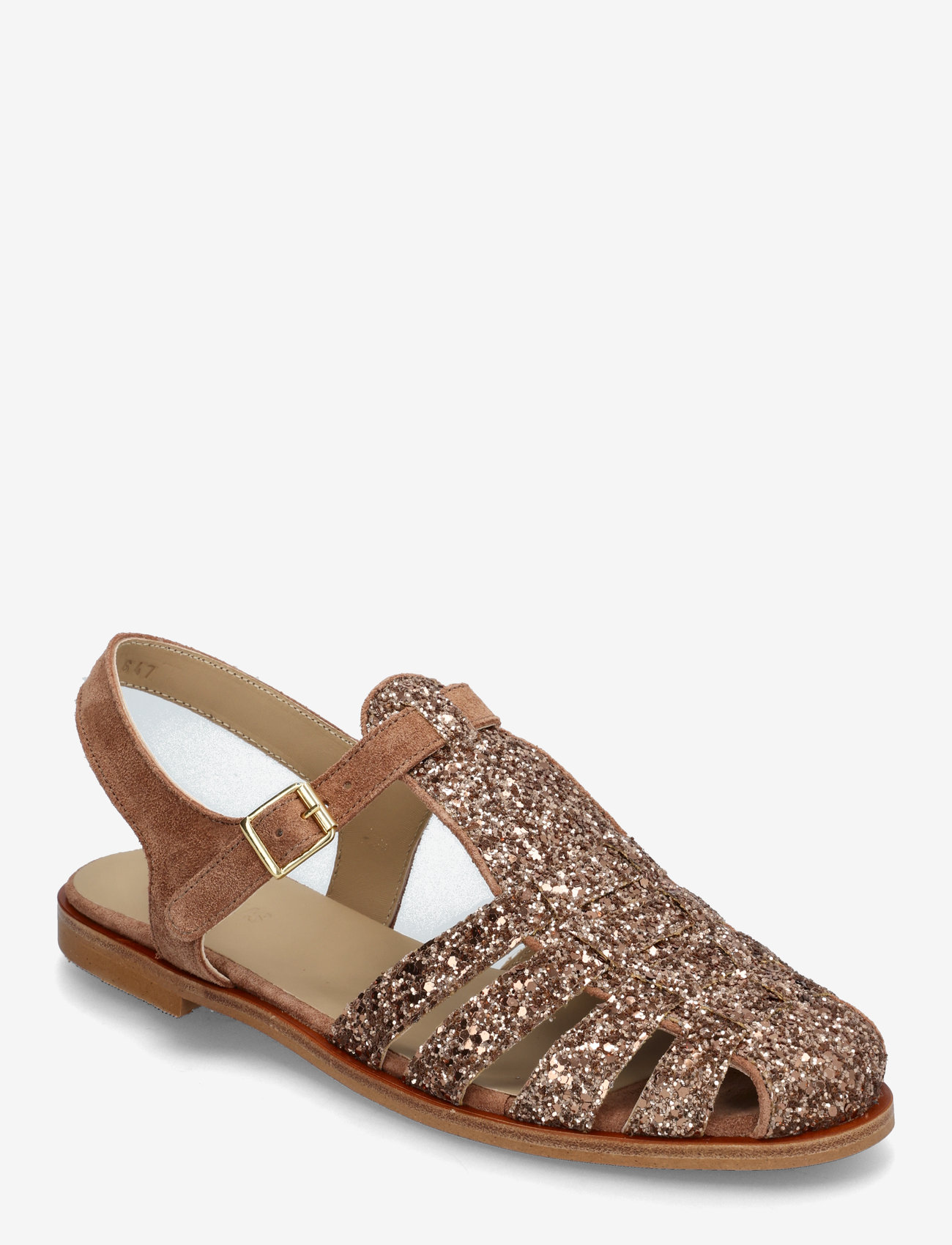 ANGULUS - Sandals - flat  - closed toe - op - flache sandalen - 3297/3232 clay glitter/clay - 0