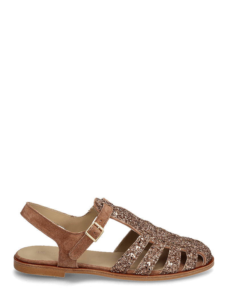 ANGULUS - Sandals - flat - closed toe - op - platta sandaler - 3297/3232 clay glitter/clay - 1